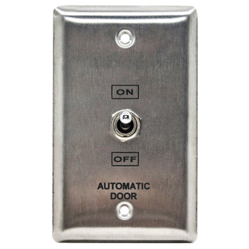 Camden Door Controls CM-195/30 | Toggle Switch, Single Gang Stainless Steel Faceplate, Two Position Switch, 'On' and 'Off'