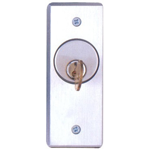 Camden Door Controls CM-2030 | Flush Mount Key Switch, Narrow, SPDT Maintained, Brushed Aluminum