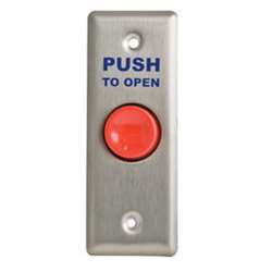 Camden Door Controls CM-250/8 | Stainless Steel Economy Button, Narrow, PUSH TO LOCK