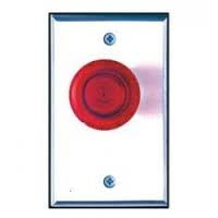 Camden Door Controls CM-3150G | Illuminated Green Mushroom Pushbutton, Narrow, Push/Pull, N/O & N/C, Maintained, Blank Faceplate, Brushed Aluminum