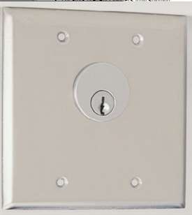 Camden Door Controls CM-3200 | Double Gang Key Switch, Stainless Steel Faceplate, SPST Momentary, N/O, Single Cylinder