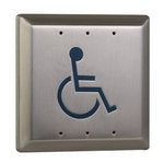 Camden Door Controls CM-45/1 | 4-1/2" Square Push Plate Switch, Concealed Screws, Blank Faceplate, Stainless Steel