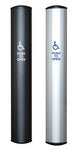 Camden Door Controls CM-7536/4 | 36" Long Column Push Plate Switch, Clear Aluminum, ADA Logo, PUSH TO OPEN Lettering
