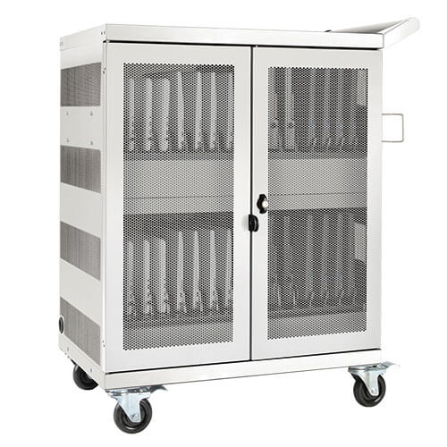 Tripp-Lite CSC32ACW | Multi-Device Charging Cart, 32 AC Outlets, Chromebooks and Laptops, Wall-Mount Option, White