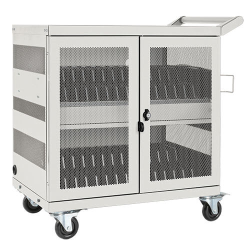 Tripp-Lite CSC32USBW | Multi-Device Charging Cart, 32 USB Ports, iPad and Android Tablets, Wall-Mount Option, White
