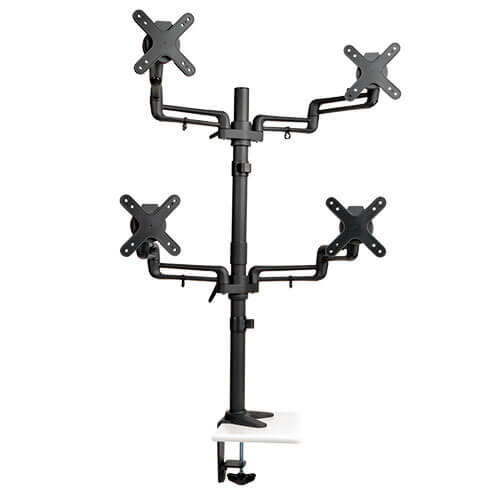 Tripp-Lite DDR1327SQFC | Quad Full Motion Flex Arm Desk Clamp for 13" to 27" Monitors