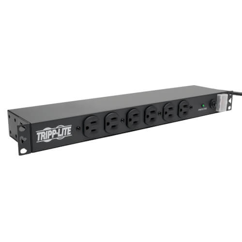Tripp-Lite DRS-1215 | 14-Outlet Economy Network Server Surge Protector, 1U Rack-Mount, 15 ft. (4.57 m) Cord, 3000 Joules