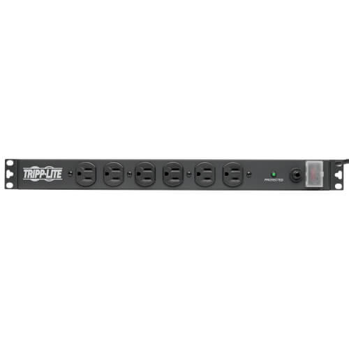 Tripp-Lite DRS-1215 | 14-Outlet Economy Network Server Surge Protector, 1U Rack-Mount, 15 ft. (4.57 m) Cord, 3000 Joules