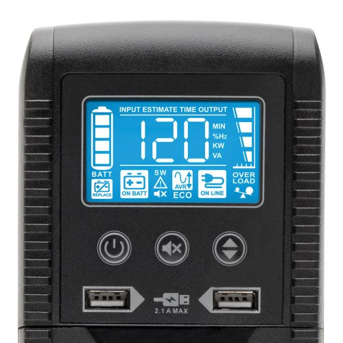 Tripp-Lite ECO1500LCD | Line Interactive UPS with USB and 10 Outlets - 120V, 1440VA, 900W, 50/60 Hz, AVR, ECO Series, ENERGY STAR