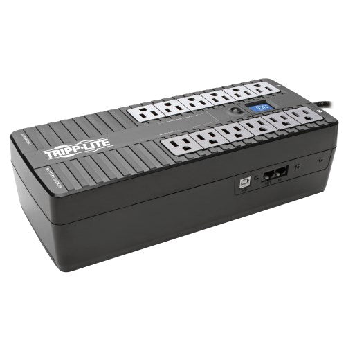 Tripp-Lite ECO850LCD | 850VA 425W Standby UPS - 12 NEMA 5-15R Outlets, 120V, 50/60 Hz, USB, LCD, ENERGY STAR, Desktop/Wall