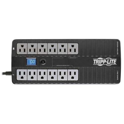 Tripp-Lite ECO850LCD | 850VA 425W Standby UPS - 12 NEMA 5-15R Outlets, 120V, 50/60 Hz, USB, LCD, ENERGY STAR, Desktop/Wall