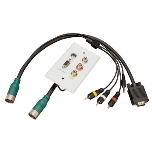 Tripp-Lite EZA-VGACSAX-2 | Easy Pull Type-A Connectors - M/F set of VGA, 3.5mm, RCA Audio, Composite Video
