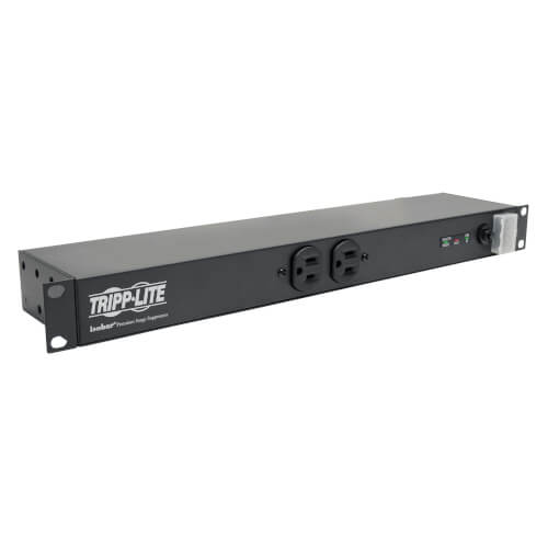 Tripp-Lite IBAR12 | Isobar 12-Outlet Network Server Surge Protector, 15 ft. Cord, 3840 Joules, Diagnostic LEDs, 1U Rack-Mount, Metal Housing