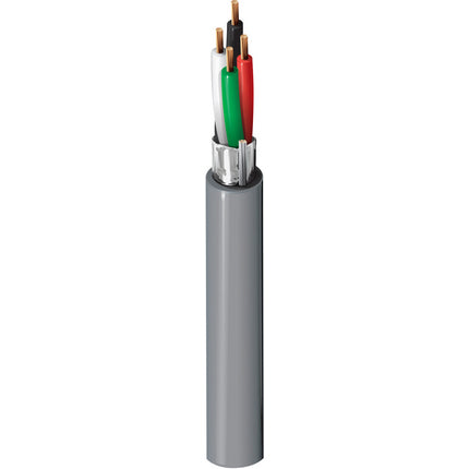 Belden 6502FE 010500 | Security & Alarm Cable, Plenum-CMP, 4-22 AWG stranded bare copper conductors with Flamarrest insulation, Beldfoil shield and Flamarrest jacket with ripcord