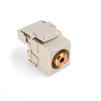Leviton 40735-ROI | RCA 110-Termination QuickPort Connector, Orange Barrel, Ivory Housing