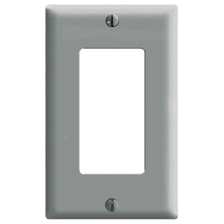 Leviton 80401-GY | 1-Gang Decora/GFCI Device Decora Wallplate/Faceplate, Standard Size, Thermoset, Device Mount - Gray
