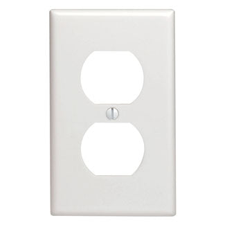 Leviton 88003 | 1-Gang Duplex Device Receptacle Wallplate, Standard Size, Thermoset, Device Mount - White