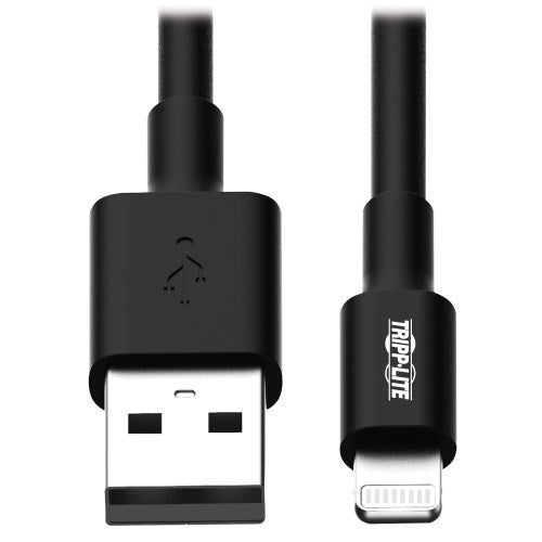 Tripp-Lite M100-003-BK | USB-A to Lightning Sync/Charge Cable, MFi Certified - Black, M/M, USB 2.0, 3 ft. (0.91 m)