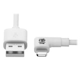Tripp-Lite M100-003-LRA-WH | Right-Angle USB-A to Lightning Sync/Charge Cable, MFi Certified - White, M/M, USB 2.0, 3 ft. (0.91 m)