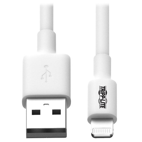 Tripp-Lite M100-003-WH | USB-A to Lightning Sync/Charge Cable, MFi Certified - White, M/M, USB 2.0, 3 ft. (0.91 m)
