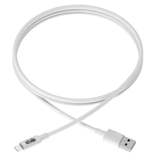 Tripp-Lite M100-006-WH | USB-A to Lightning Sync/Charge Cable, MFi Certified - White, M/M, USB 2.0, 6 ft. (1.83 m)