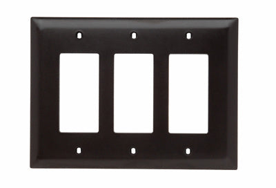 Legrand TPJ263 | Pass and Seymour | Decorator Openings, Three Gang, Brown