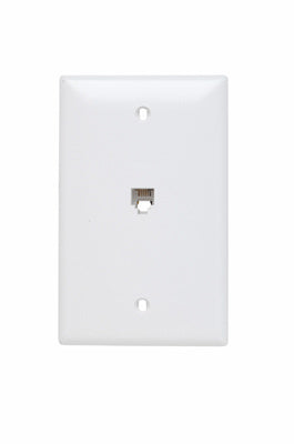 Legrand TPTE1W | On-Q | Communication Device, Single Gang Opening Modular Four Conductor Telephone Jack with Wall Plate, White