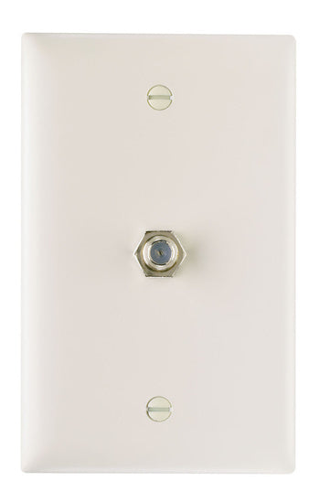 Legrand TPCATVLA | On-Q | Communication Device, Single gang, F type coax connector with wall plate, Light Almond