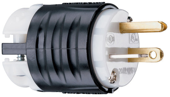Legrand PS5366-X | Pass and Seymour | 20A, 125V Extra-Hard Use Spec-Grade Plug, Black & White