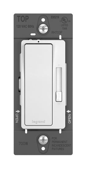 Legrand RH703PW | Radiant Collection | Radiant Incandescent Pole/3-Way Dimmer, White