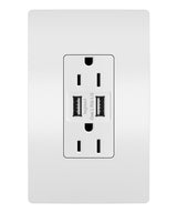 Legrand TM826USBW | Radiant 15A Tamper-Resistant USB Outlet, White