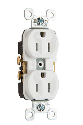 Legrand TR5252-W | Pass and Seymour | TR5252W Tamper-Resistant Specification Grade Receptacle, Back & Side Wire, 15A, 125V, White
