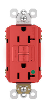 Legrand 2097-HGRED | Pass and Seymour | Hospital-Grade 20A Self-Test Duplex GFCI, Red