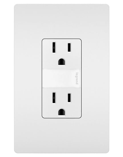 Legrand NTL885TRWCC6 | Radiant Collection | Radiant 15A Tamper-Resistant Outlet with Night Light, White