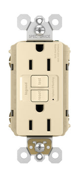 Legrand 1597-TRI | Radiant Collection | Radiant Spec-Grade 15A Tamper-Resistant Self-Test GFCI Receptacle, Ivory