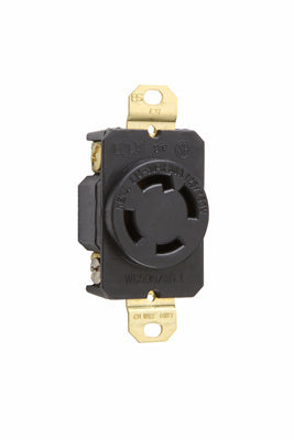 Legrand L1430-R | Pass and Seymour | 30 Amp NEMA L1430 Single Receptacle, Black