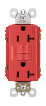 Legrand 2097-RED | Radiant Collection | Radiant Spec-Grade 20A Self-Test GFCI Receptacle, Red