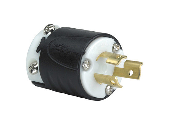 Legrand PSL715-P | Pass and Seymour | 15 Amp NEMA L715 Plug - Black Back, White Front Body