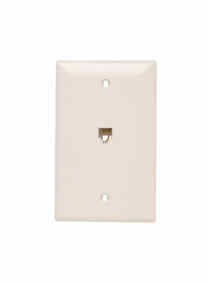 Legrand TPTE1LA | On-Q | Communication Device, Single Gang Opening Modular Four Conductor Telephone Jack with Wall Plate, Light Almond