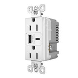 Legrand R26USBACW | Radiant Collection | Radiant 15A Tamper-Resistant USB Type A/C Outlet, White