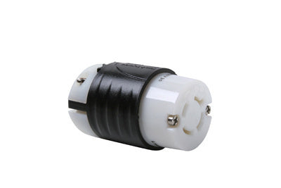 Legrand L1620-C | Pass and Seymour | 20 Amp NEMA Connector L1620 - Black Back, White Front Body