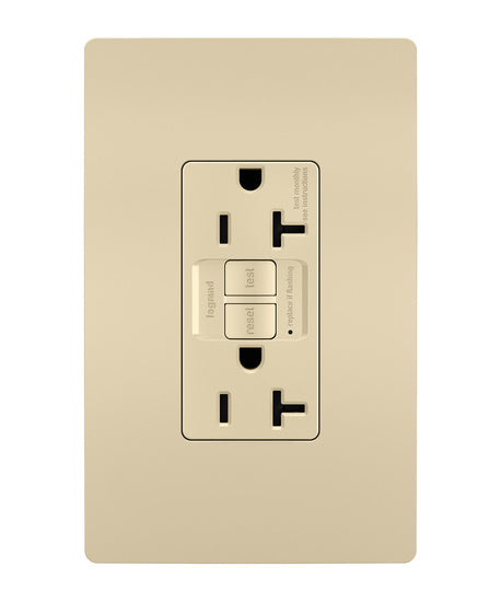 Legrand 2097-I | Radiant Collection | Radiant Spec-Grade 20A Self-Test GFCI Receptacle, Ivory