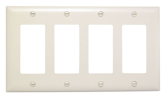 Legrand TP264I | Pass and Seymour | Decorator Openings, Four Gang, Ivory
