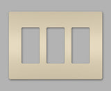 Legrand RWP263LA | Radiant Collection | Radiant Three-Gang Screwless Wall Plate, Light Almond