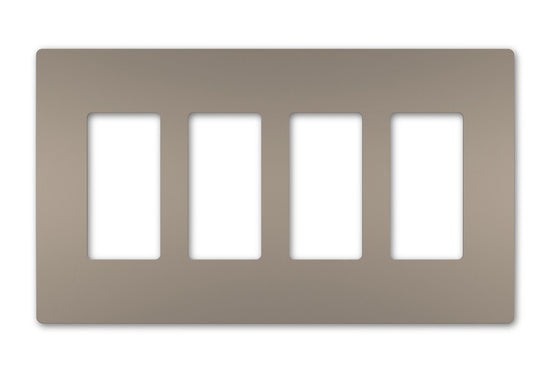 Legrand RWP264NI | Radiant Collection | Radiant Four-Gang Screwless Wall Plate, Nickel