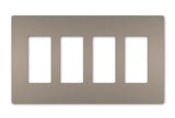 Legrand RWP264NI | Radiant Collection | Radiant Four-Gang Screwless Wall Plate, Nickel