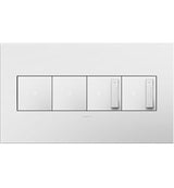 Legrand AWP4GWHW4 | Adorne Collection | Adorne Gloss White-on-White 4-Gang Screwless Wall Plate