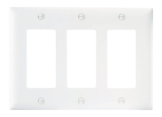 Legrand TP263W | Pass and Seymour | Decorator Openings, Three Gang, White