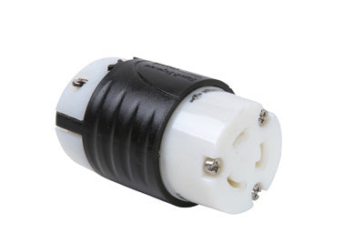 Legrand L620-C | Pass and Seymour | 20 Amp NEMA Connector L620 - Black Back, White Front Body