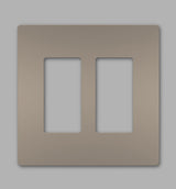 Legrand RWP262NI | Radiant Collection | Radiant Two-Gang Screwless Wall Plate, Nickel